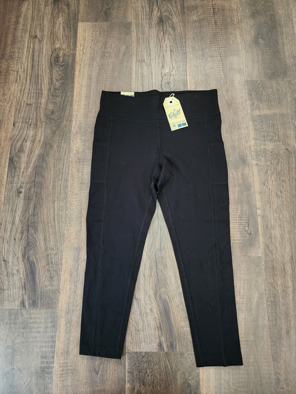 Chill Society Black Cotton Blend Leggings